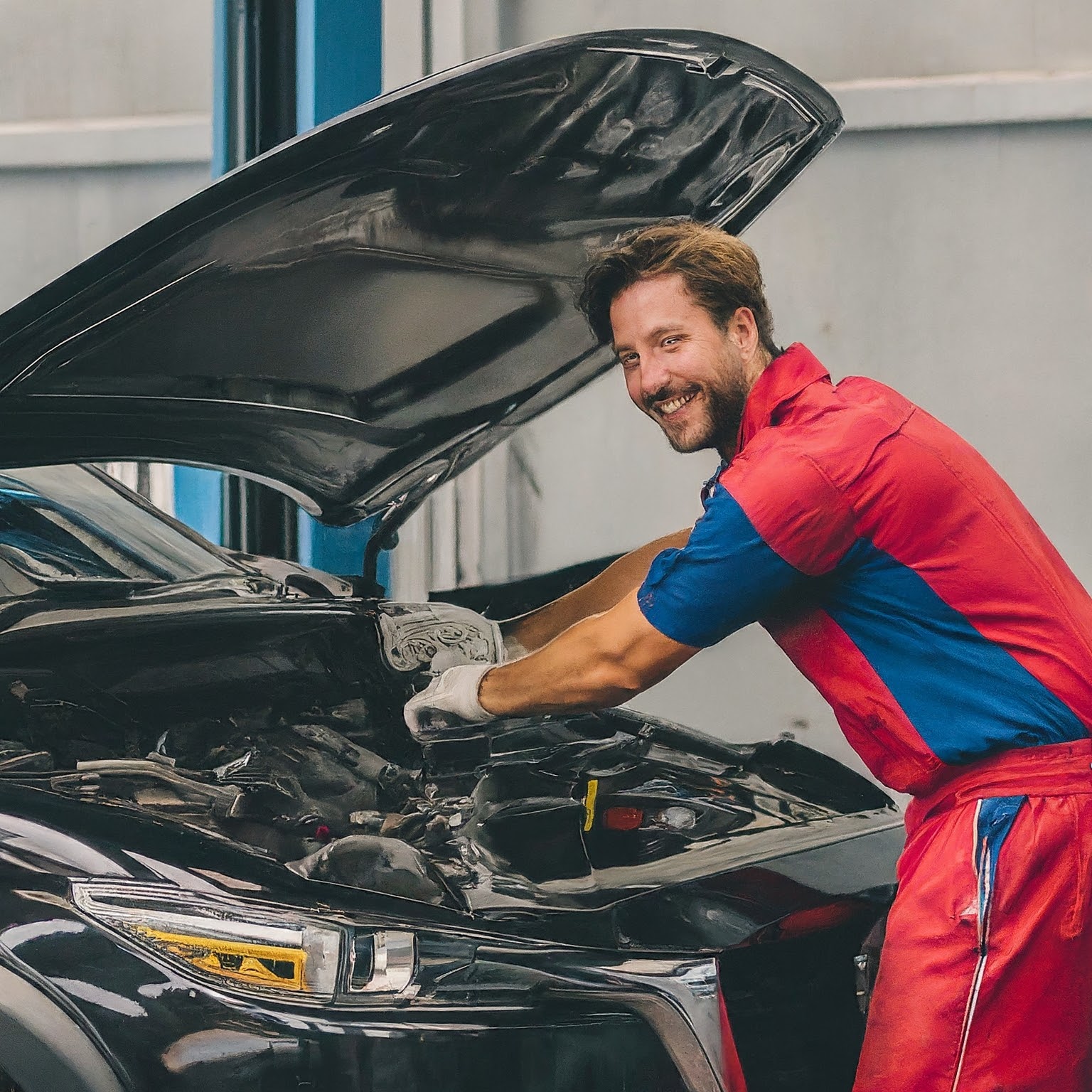 Mechanic Fixing Car